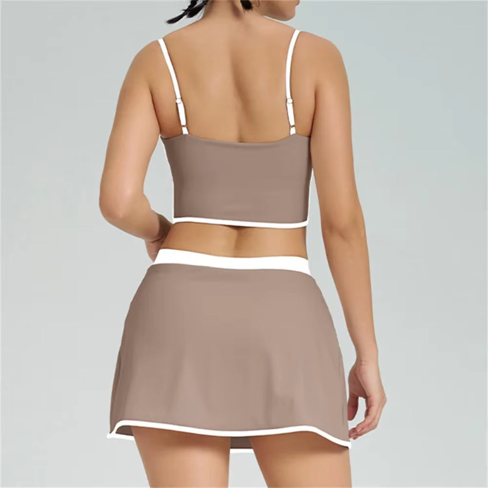1/2PCS Women Tracksuit Yoga Set Gym Set Bra Sports anti Shorts Skirt Workout Sportswear Running Gym Wear Athletic Suits