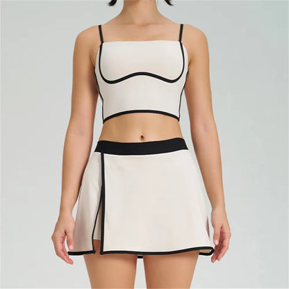 1/2PCS Women Tracksuit Yoga Set Gym Set Bra Sports anti Shorts Skirt Workout Sportswear Running Gym Wear Athletic Suits