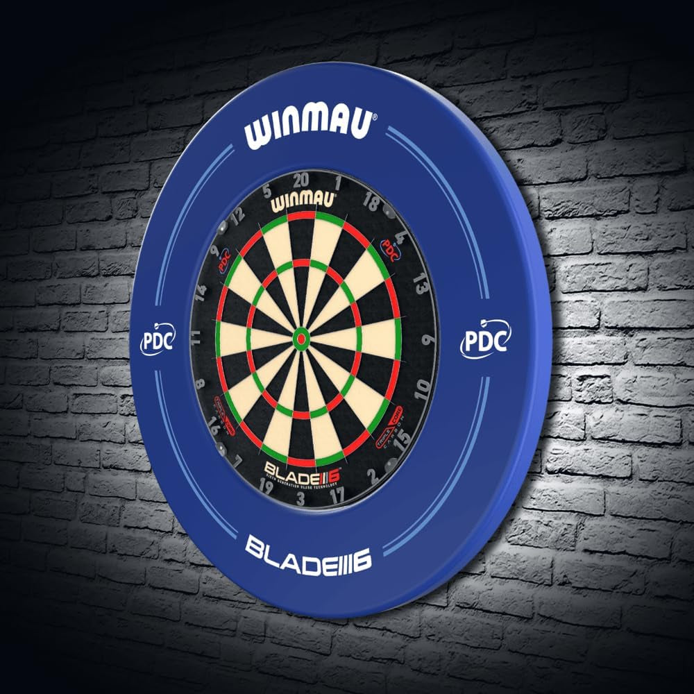 PDC Printed Dart Board Surround Ring - Blue - Durable Backboard Wall Protector for Dartboards - Professional Darts Accessories