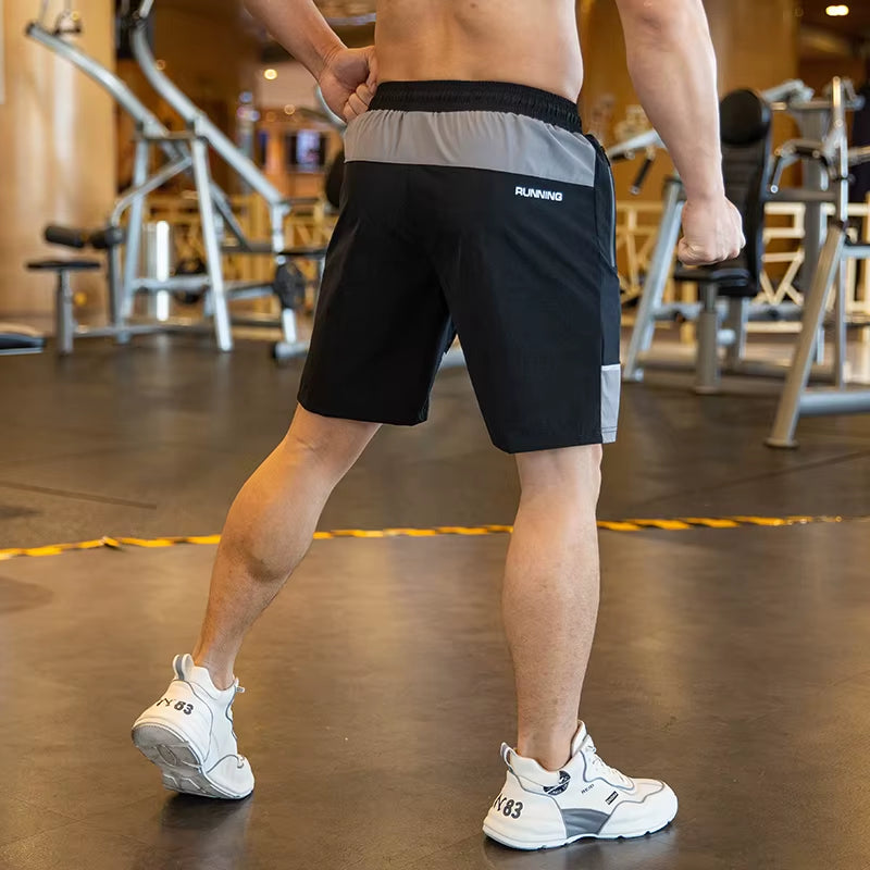 Mens Running Shorts Gym Wear Fitness Workout Shorts Men Sport Short Pants Soccer Training Shorts with Zip Pocket