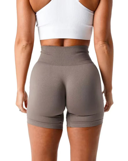 Spandex Solid Seamless Shorts Women Soft Workout Tights Fitness Outfits Yoga Pants Gym Wear