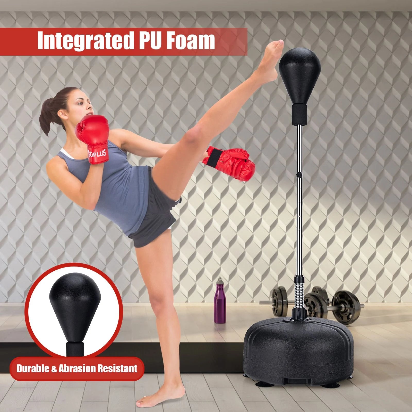 Punching Bag with Stand and Gloves