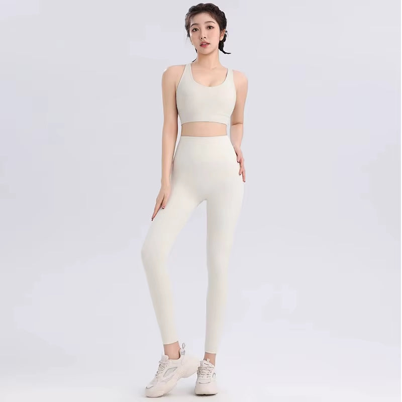 Women Breathable Yoga Set 2Pcs Sport Suit Gym Wear Workout Clothes Gym Crop Top High Waist Legging Fitness Bra Set Sports Suits