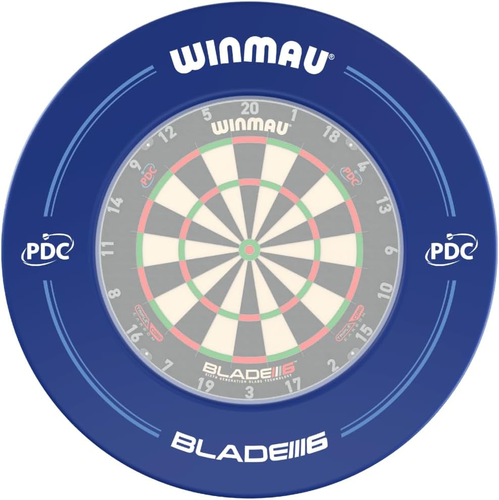 PDC Printed Dart Board Surround Ring - Blue - Durable Backboard Wall Protector for Dartboards - Professional Darts Accessories